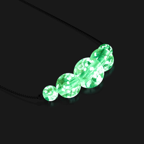 Flieder | 925 Sterling Silber | Glühwürmchen-Glas-Fußkettchen mit Unendlichkeitsverschluss